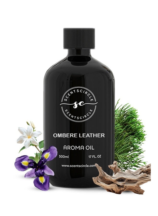 Scentscircle Ombere Leather Fragrance Diffuser Oil 500ml with Violet Leaf & Cedar | Jasmine Sambac & Orris Heart | Leather, Woody & Tobacco Base for Shops, Lounges, Home & Office | Scentscircle - Image 1